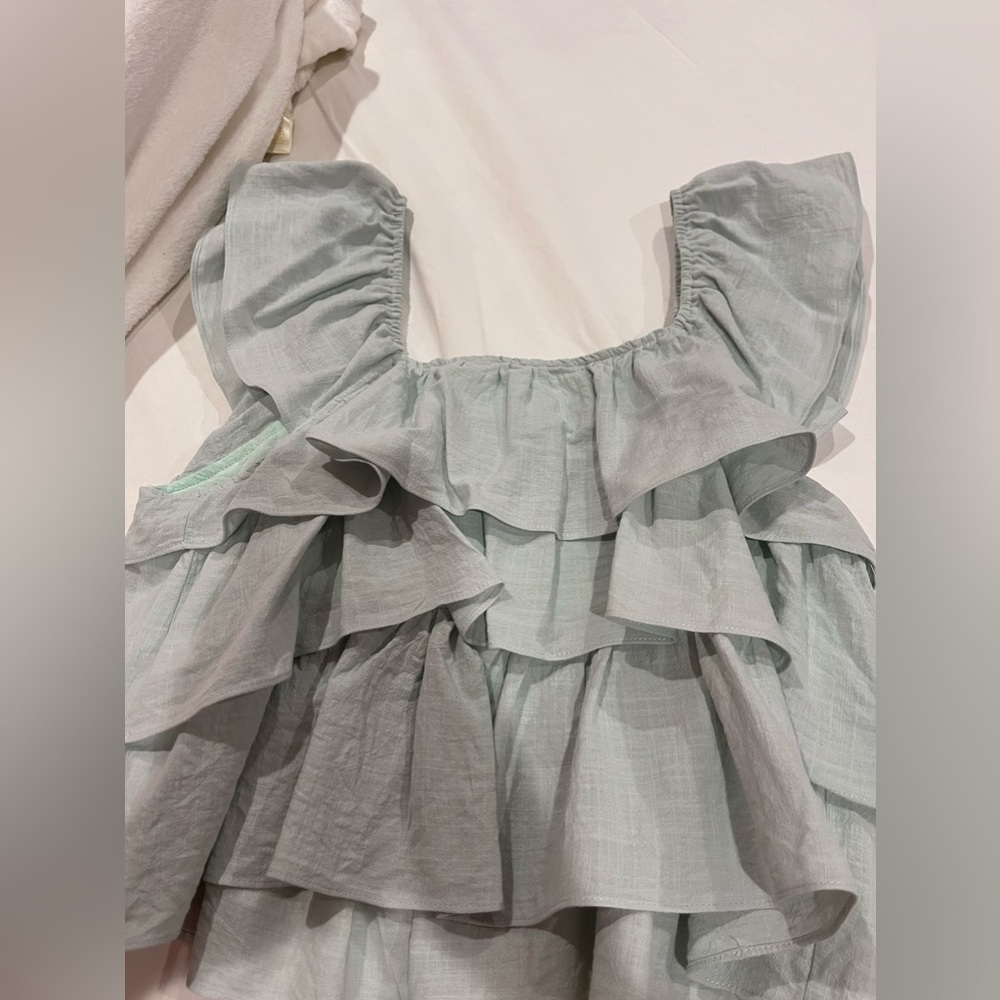 Sage green babydoll top size M
